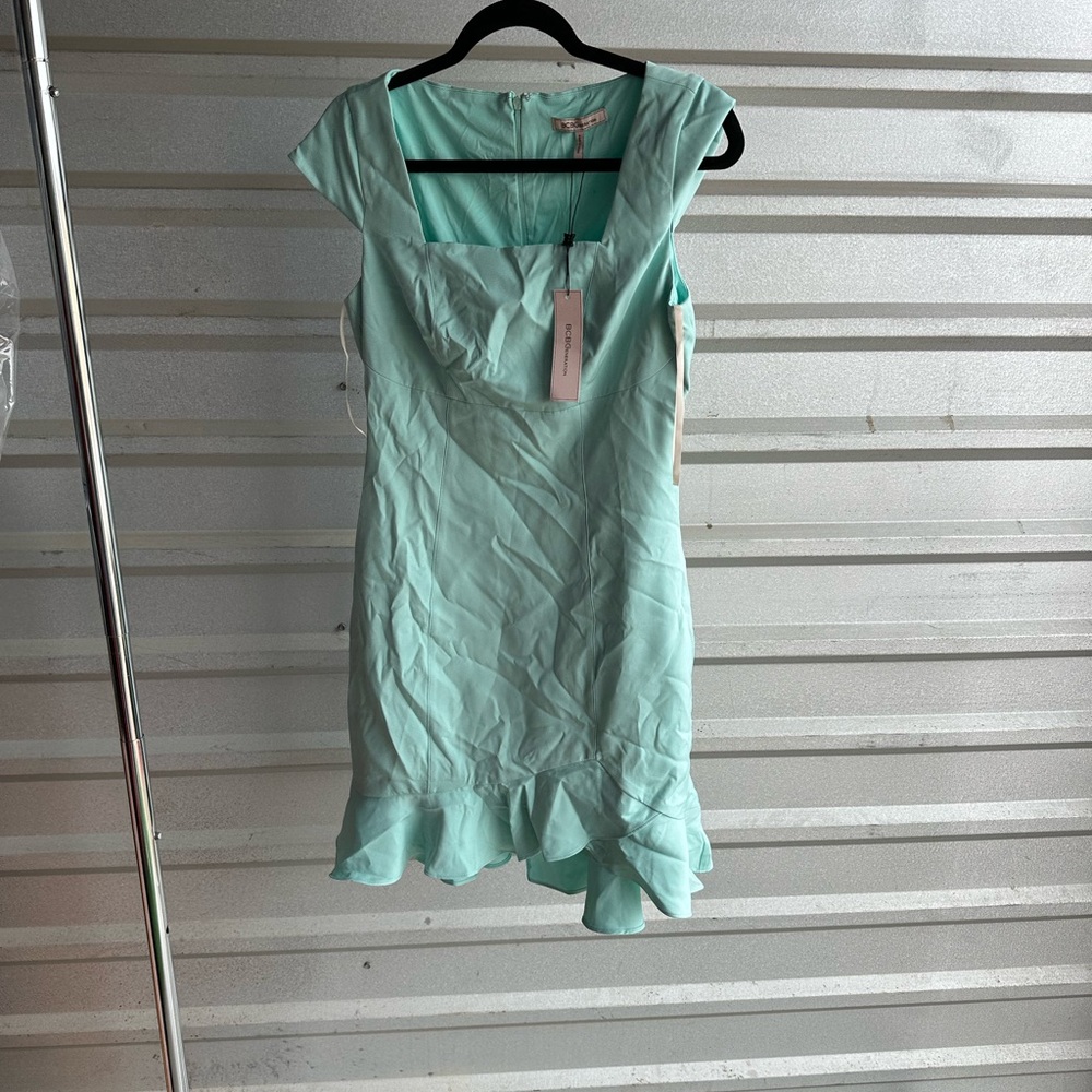 BCBGeneration Green Sheath Mini Dress with Sailor Collar